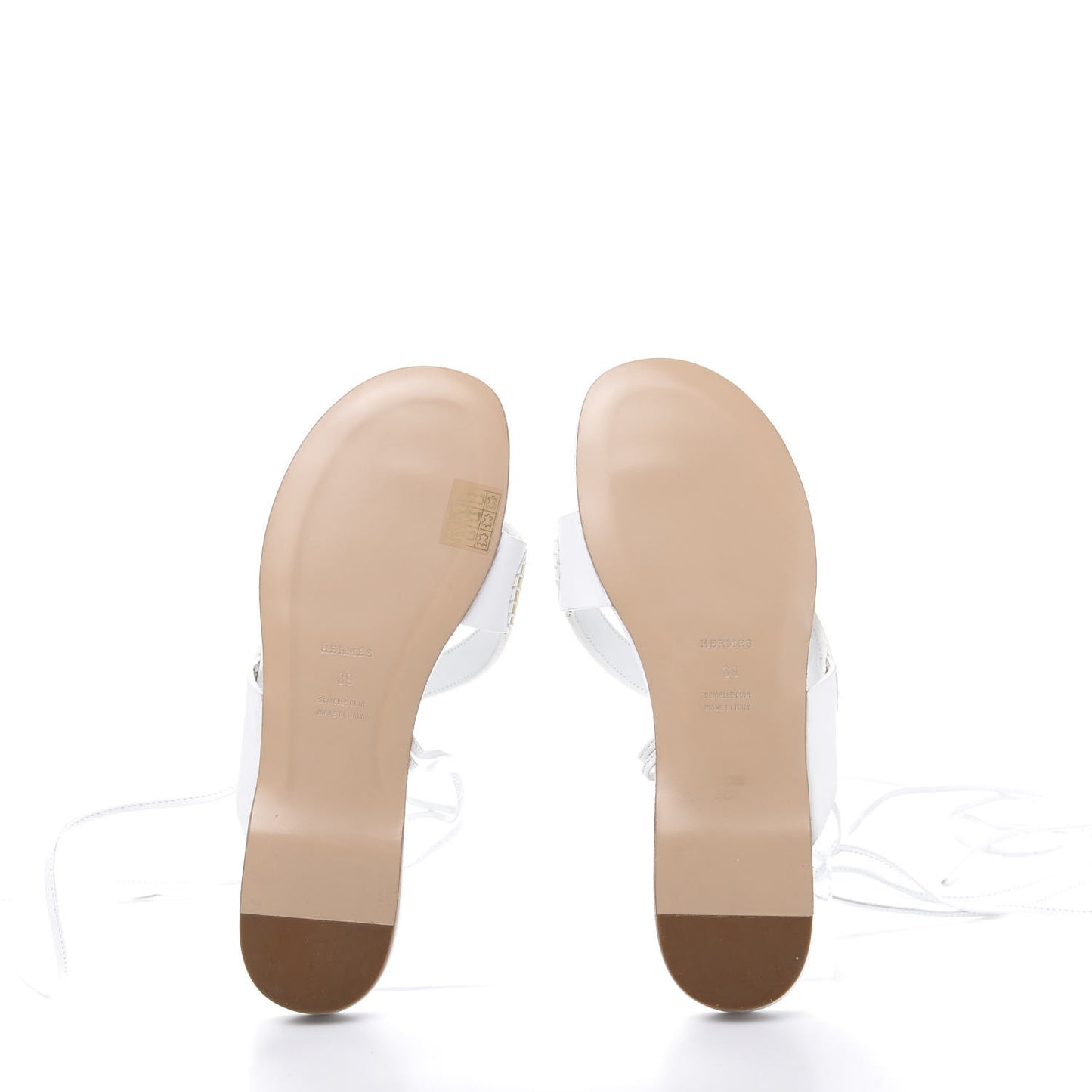 Calfskin Chaine d'Ancre Lace Up Sandals 39 White
