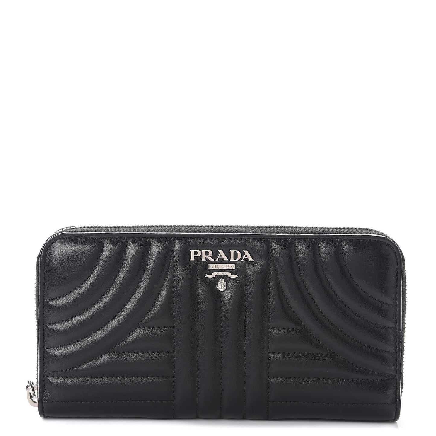 Soft Calfskin Diagramme Zip Around Wallet Black
