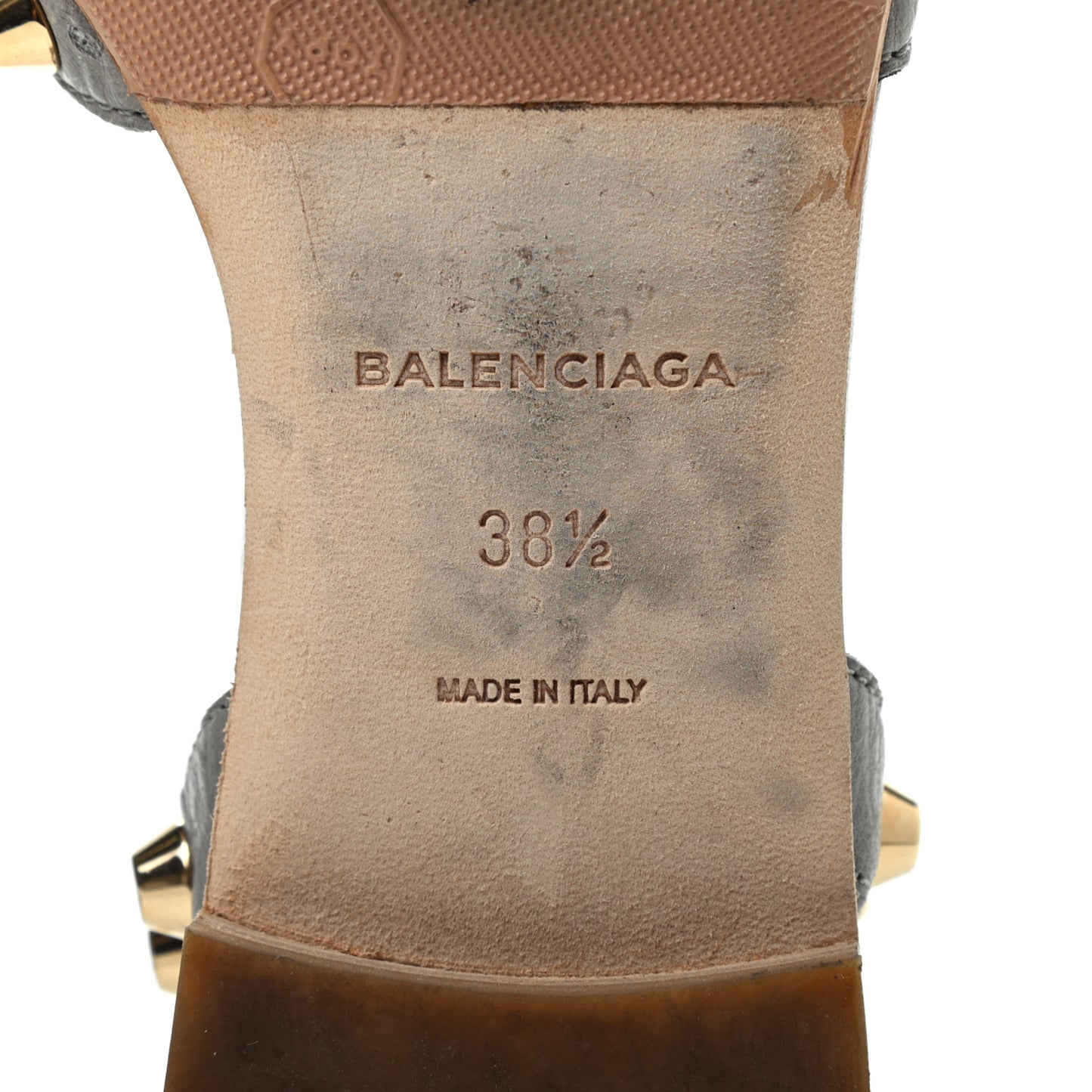 Agneau Giant Gold Hardware Sandals 38.5