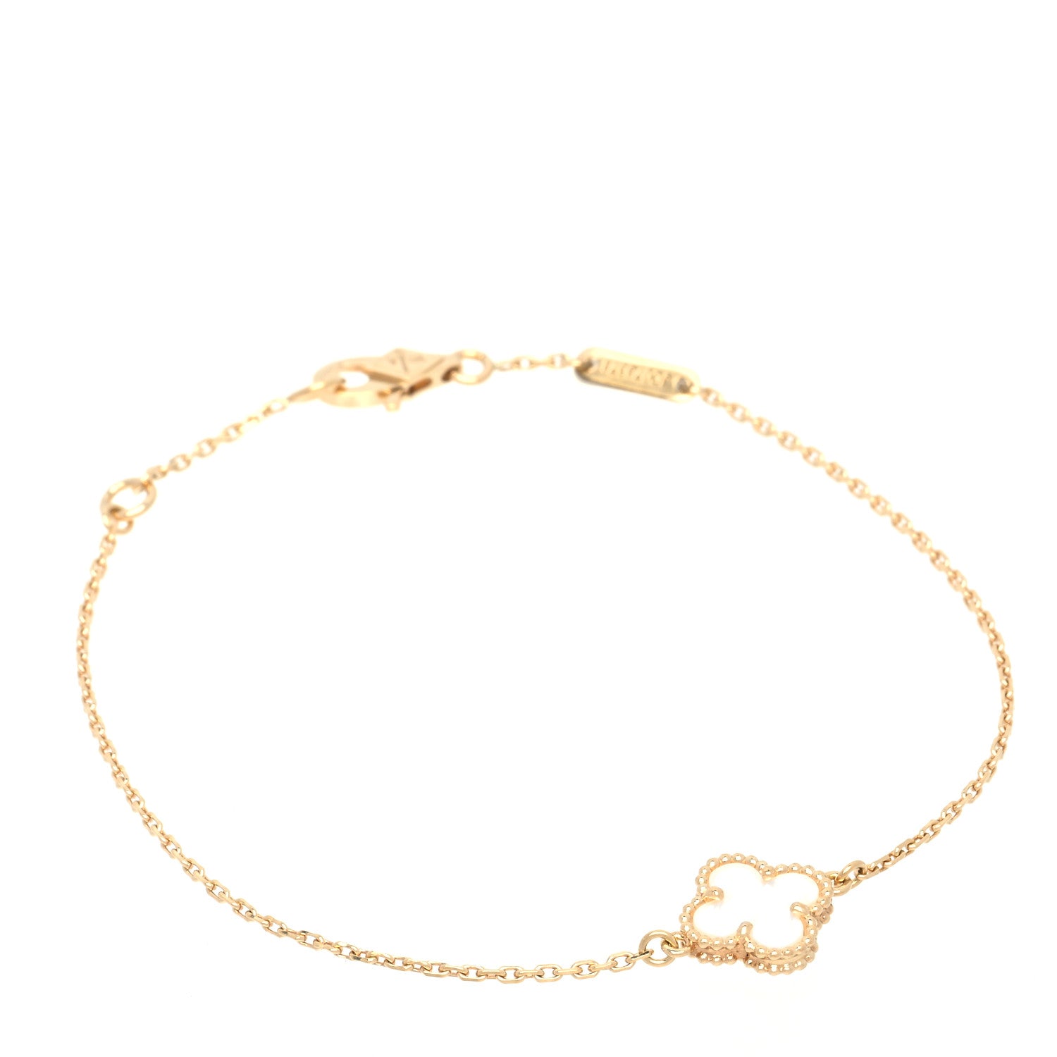 Van Cleef & Arpels 18K Yellow Gold Mother of Pearl Sweet Alhambra Bracelet 1 of 5
