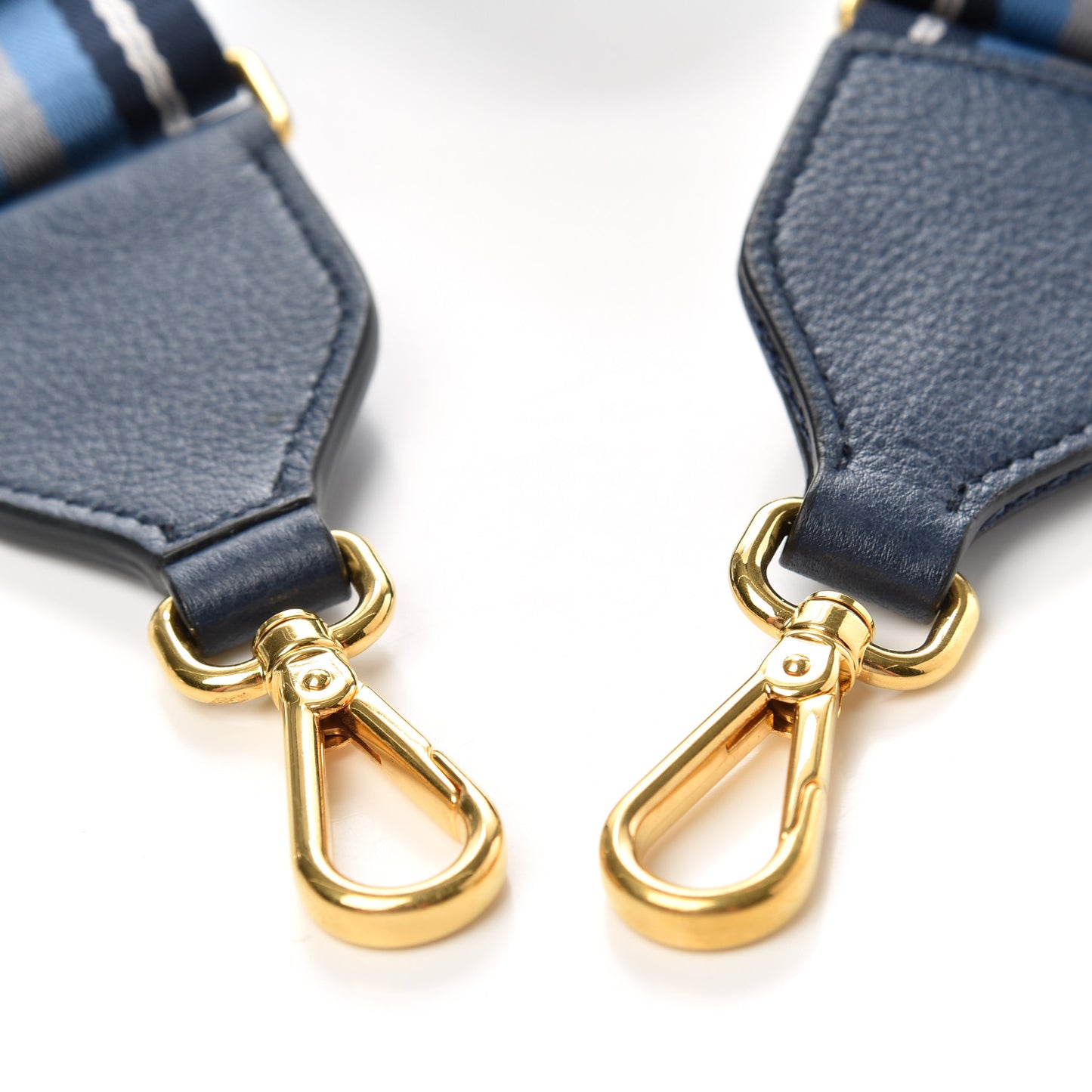 Vitello Daino Striped Fabric Shoulder Strap Baltico