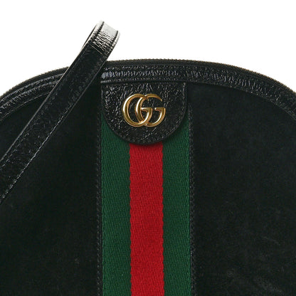 Gucci Suede Patent Web GG Small Ophidia Dome Shoulder Bag Black 8 of 10
