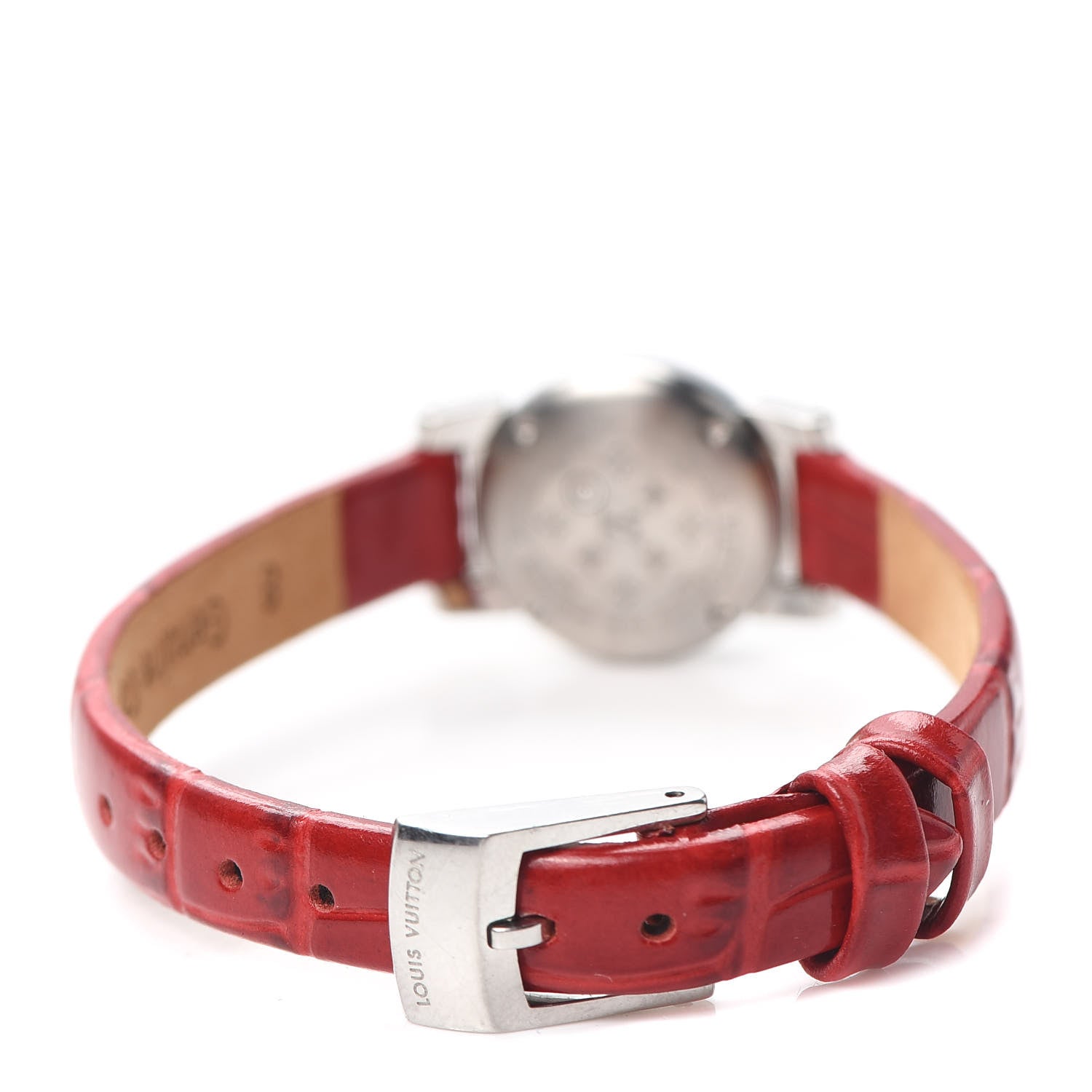 Louis Vuitton Stainless Steel Alligator Mother of Pearl 18mm Tambour Bijou Quartz Watch 3 of 4