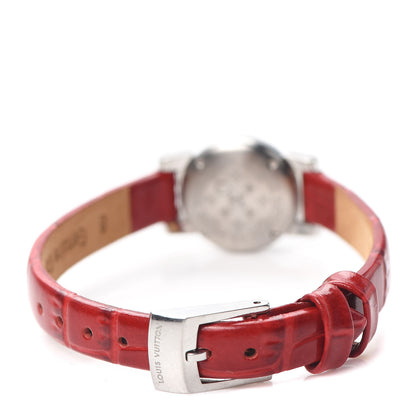 Louis Vuitton Stainless Steel Alligator Mother of Pearl 18mm Tambour Bijou Quartz Watch 3 of 4