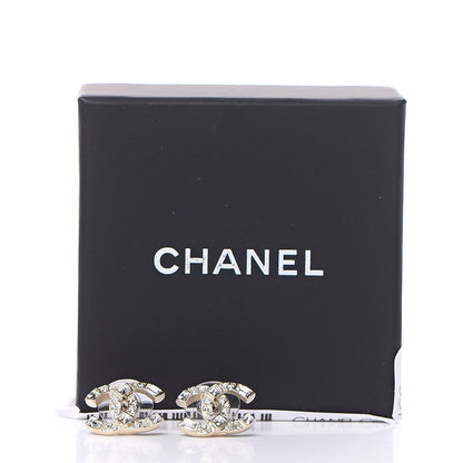 Chanel Crystal CC Earrings Gold 5 of 5