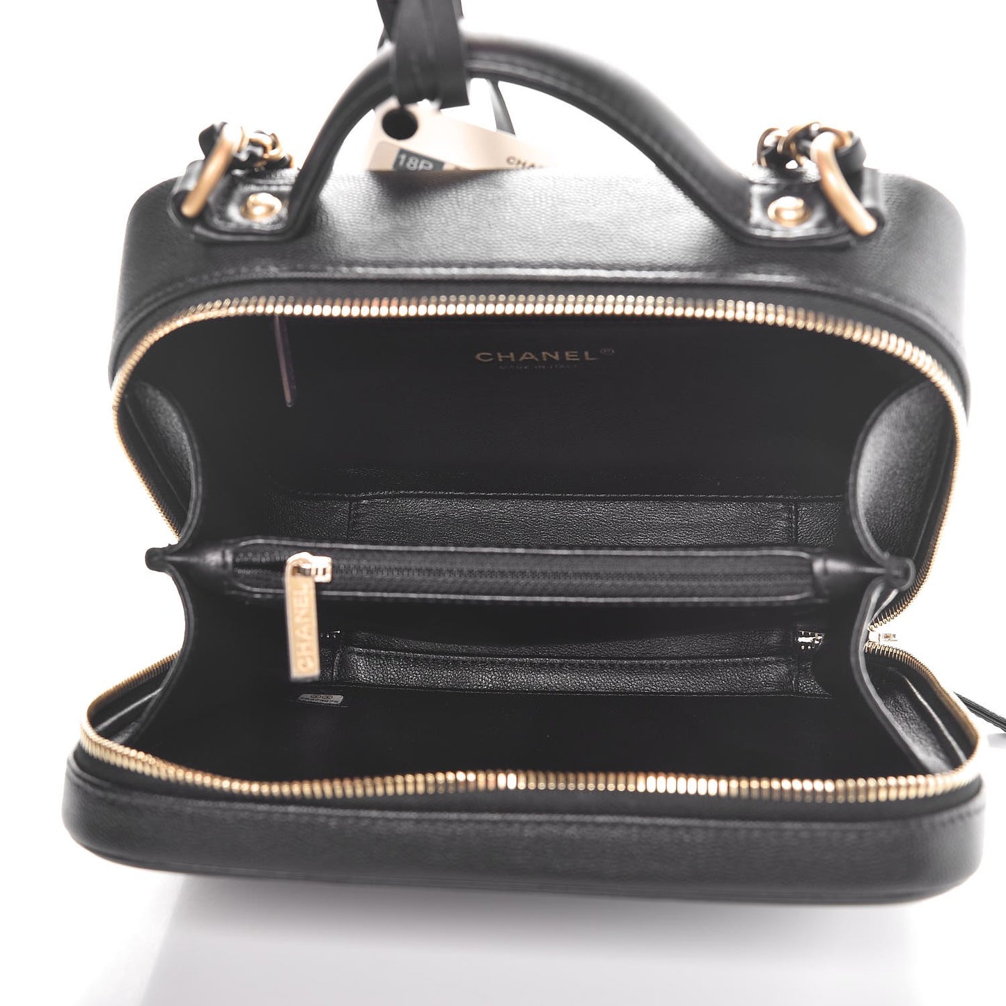 Caviar Quilted Medium CC Filigree Vanity Case Black