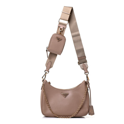 Prada Saffiano Re-Edition 2005 Shoulder Bag Cammeo Beige 1 of 4
