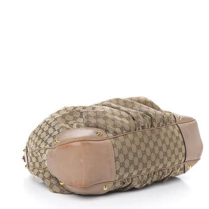 Gucci Monogram Large Jockey Hobo Beige 4 of 23