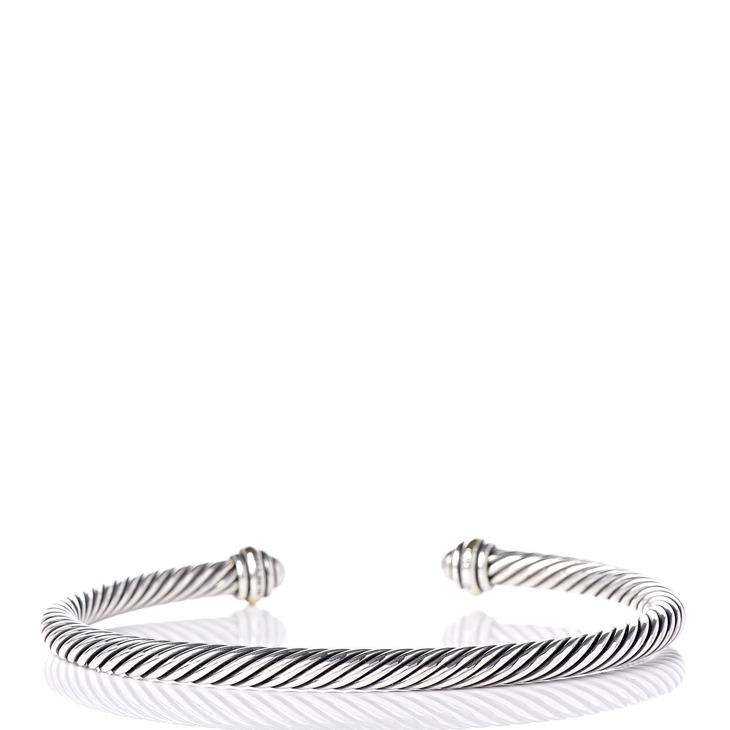 Sterling Silver 18K Yellow Gold 4mm Cable Classics Bracelet