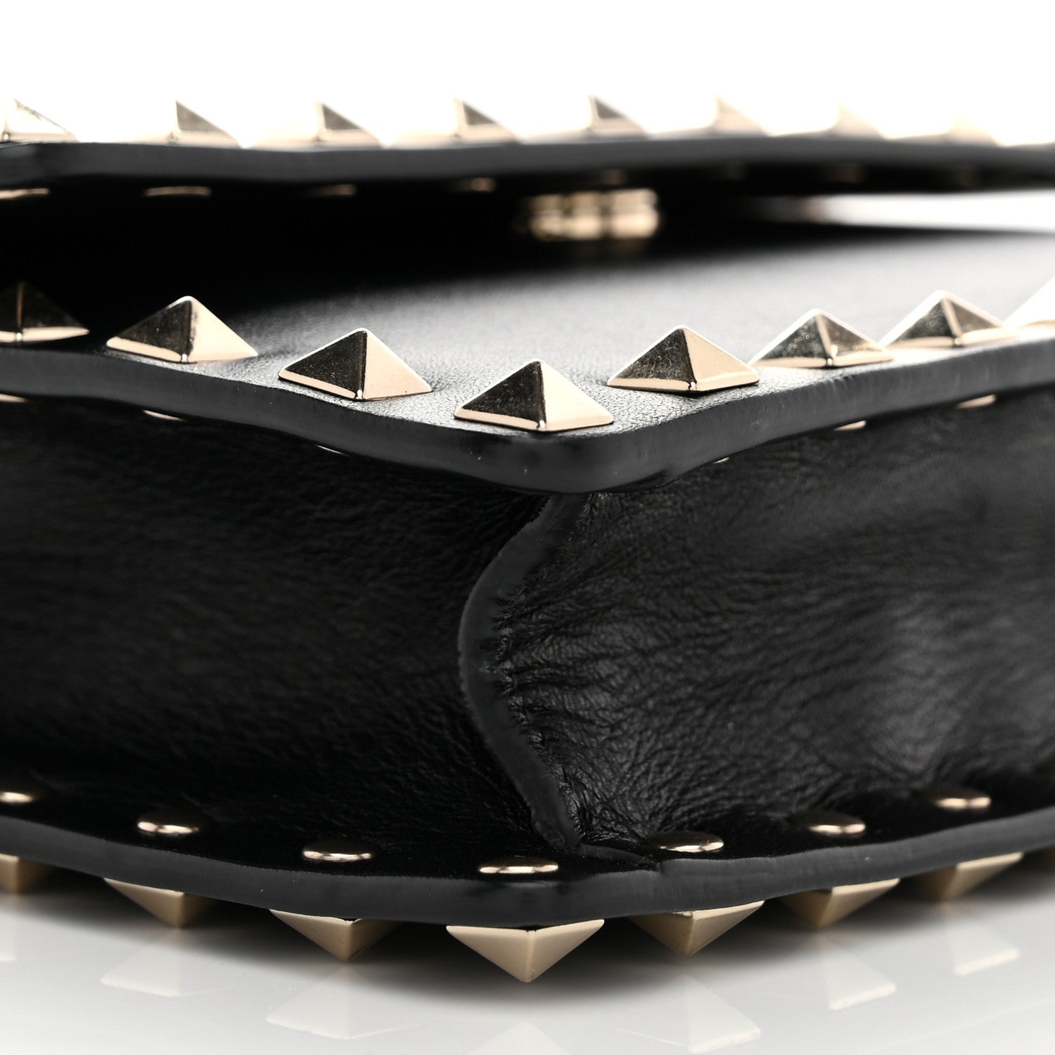 Valentino Garavani Vitello Mini Rockstud Wallet on Chain Black 9 of 12