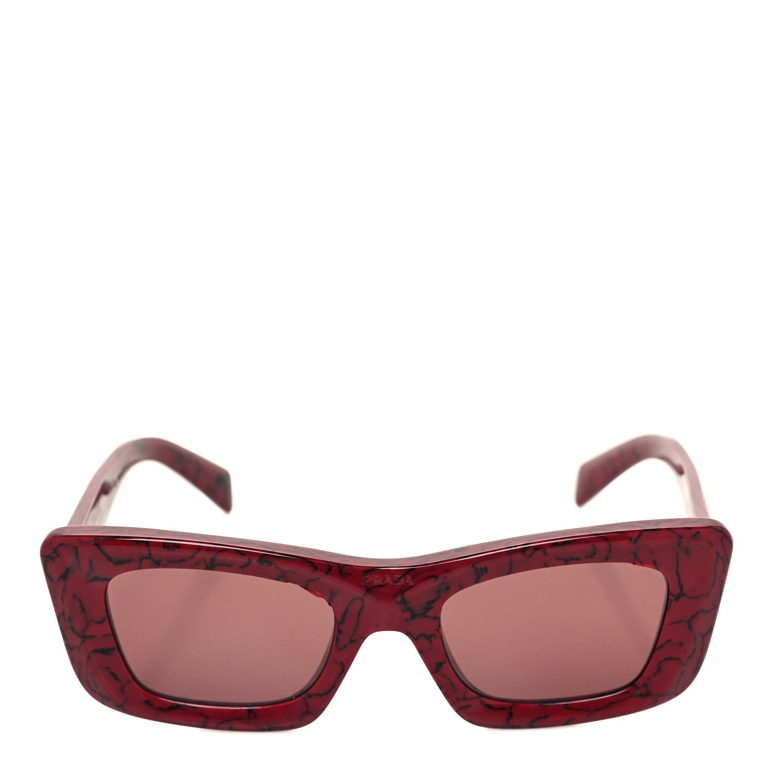 Prada Acetate Symbole Sunglasses SPR 13Z Red Marble 2 of 8