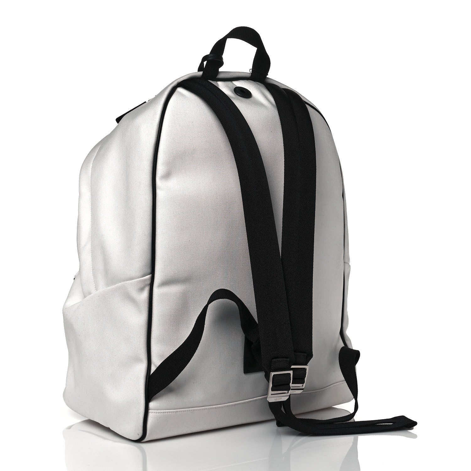 Saint Laurent Canvas Logo City Backpack White 3 of 12