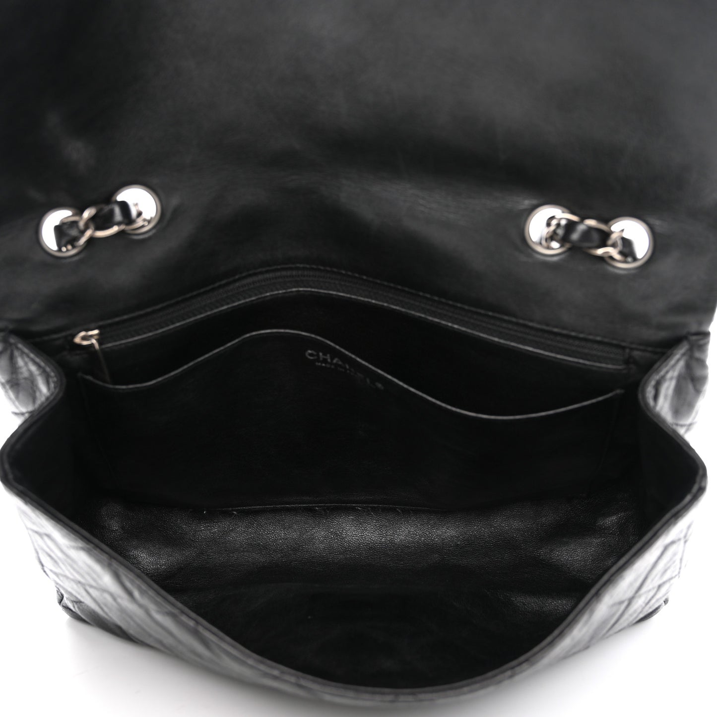 Washed Lambskin Quilted Jumbo Hybrid Reissue Flap Black