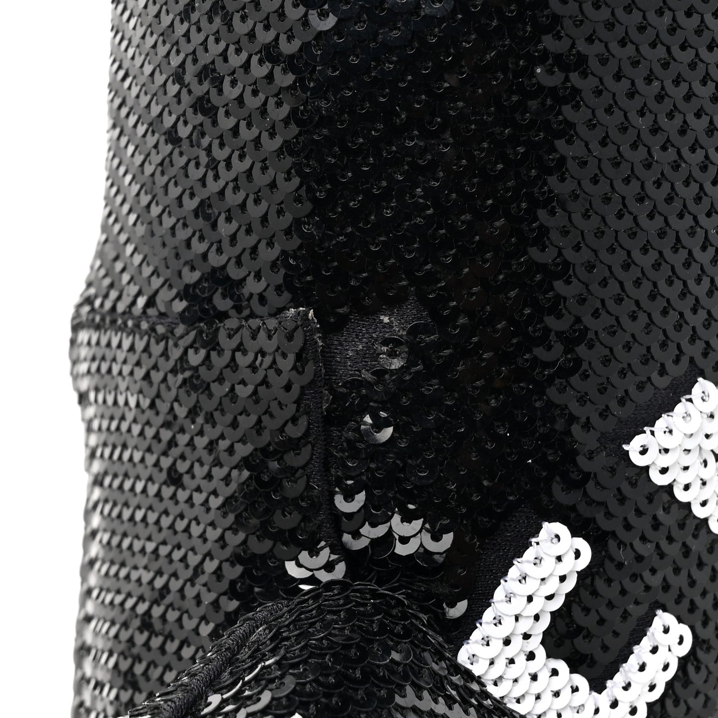 Sequin Spandex Logo 110mm Knife Thigh High Boots 37 Black