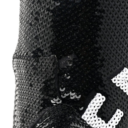 Balenciaga Sequin Spandex Logo 110mm Knife Thigh High Boots 37 Black 9 of 9
