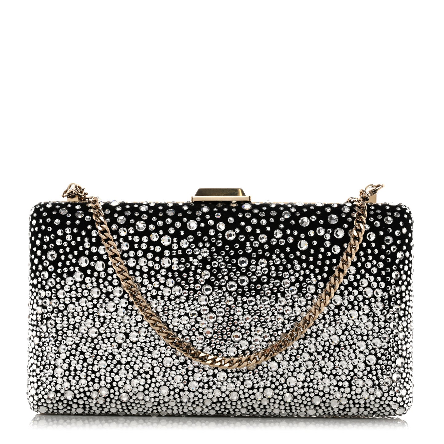 Suede Crystal Clemmie Clutch Black