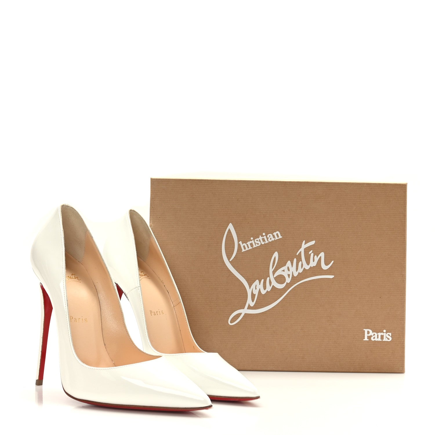 Christian Louboutin Patent So Kate 120 Pumps 38 White 8 of 8