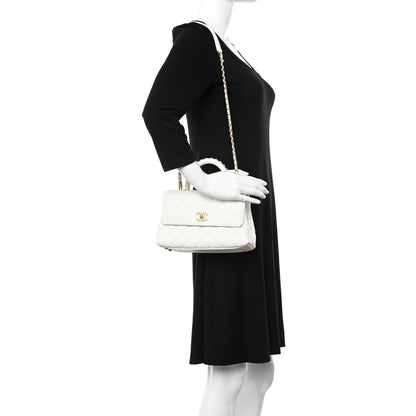 Chanel Caviar Quilted Mini Coco Chain Handle Flap White 2 of 11
