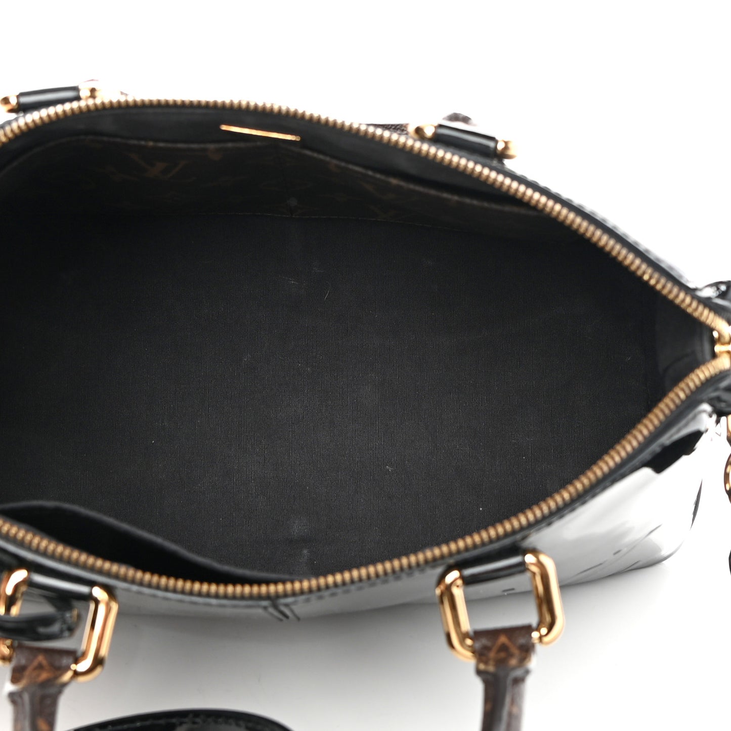 Patent Calfskin Miroir Tote Black