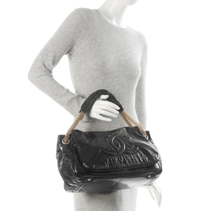 Chanel Vinyl Rodeo Accordion Flap Bag Black 2 of 7