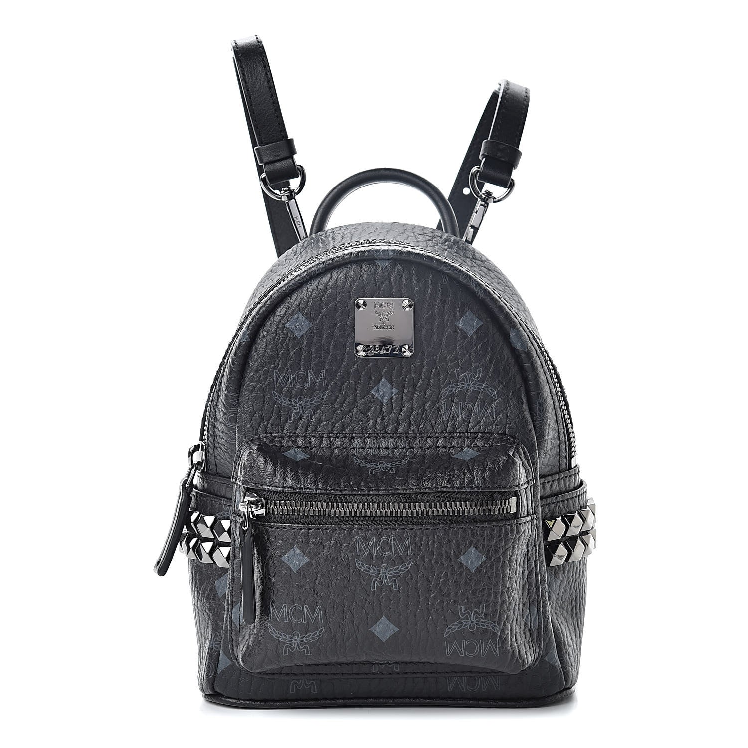 MCM Visetos Studded X-Mini Bebe Boo Backpack Black 1 of 10