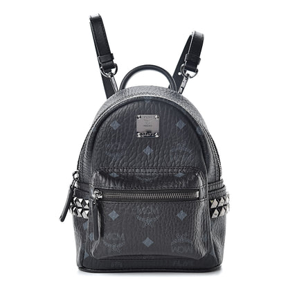 MCM Visetos Studded X-Mini Bebe Boo Backpack Black 1 of 10
