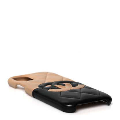 Chanel Lambskin Quilted CC iPhone XI Pro Case Beige Black 3 of 9