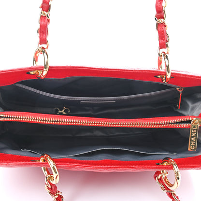 Chanel Caviar Quilted Grand Shopping Tote GST Red 5 of 11