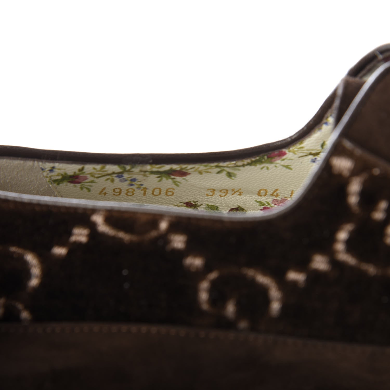 Gucci Velvet GG Monogram Thompson Derby Loafers 39.5 Vintage Cocoa Brown 9 of 10