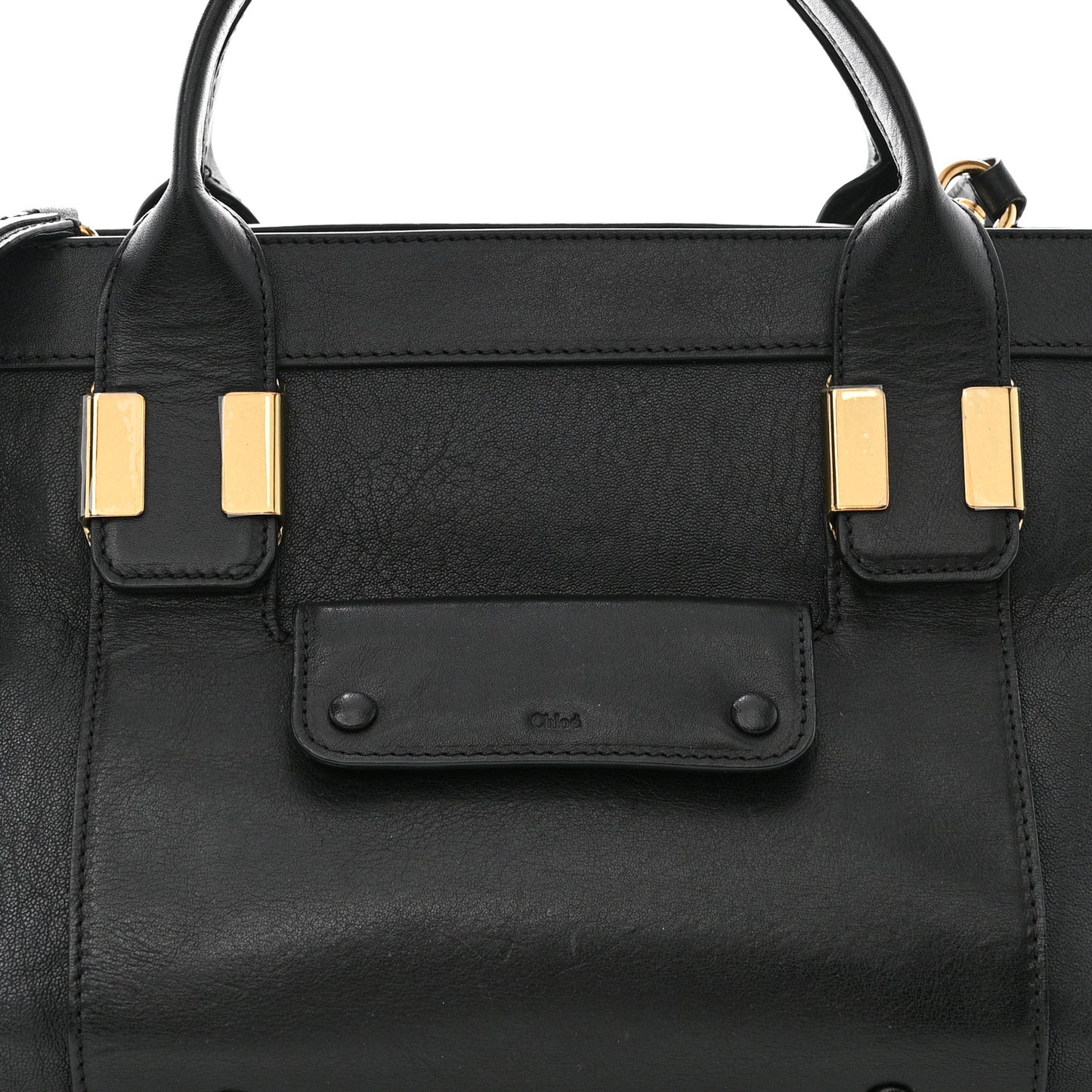 Calfskin Goatskin Medium Alice Satchel Black