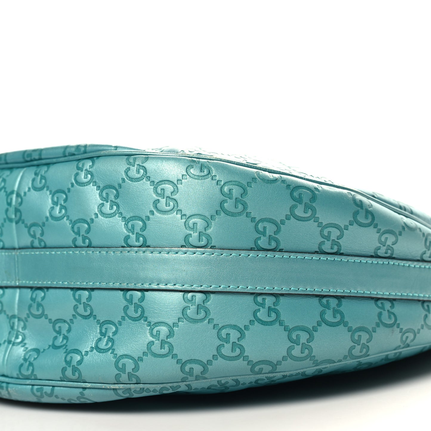 Metallic Guccissima Medium GG Twins Hobo Teal