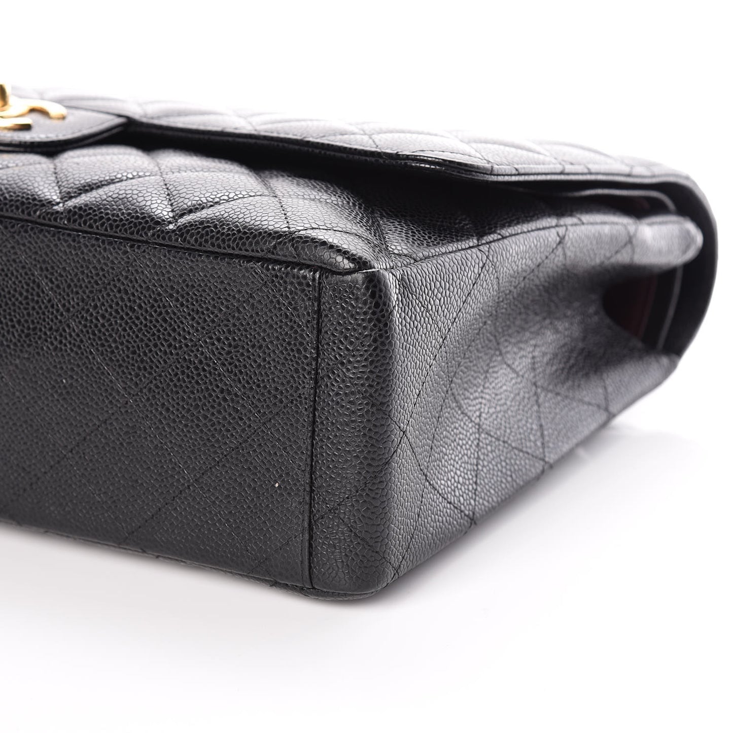 Caviar Quilted Maxi Double Flap Black