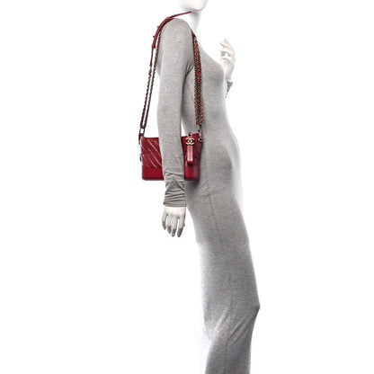 Chanel Aged Calfskin Chevron Quilted Small Gabrielle Hobo Dark Pink 2 of 10
