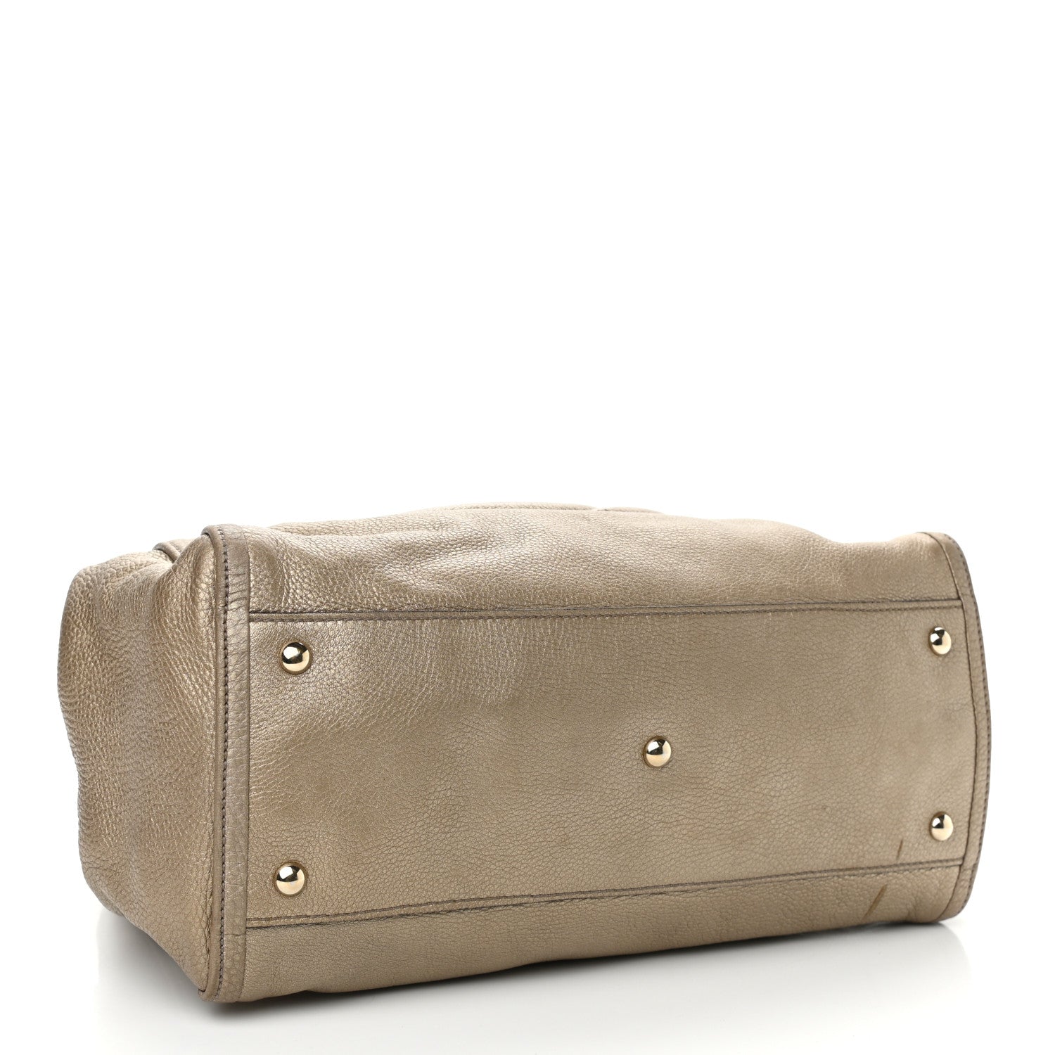 Gucci Metallic Pebbled Calfskin Medium Soho Shoulder Bag Golden Beige 3 of 13
