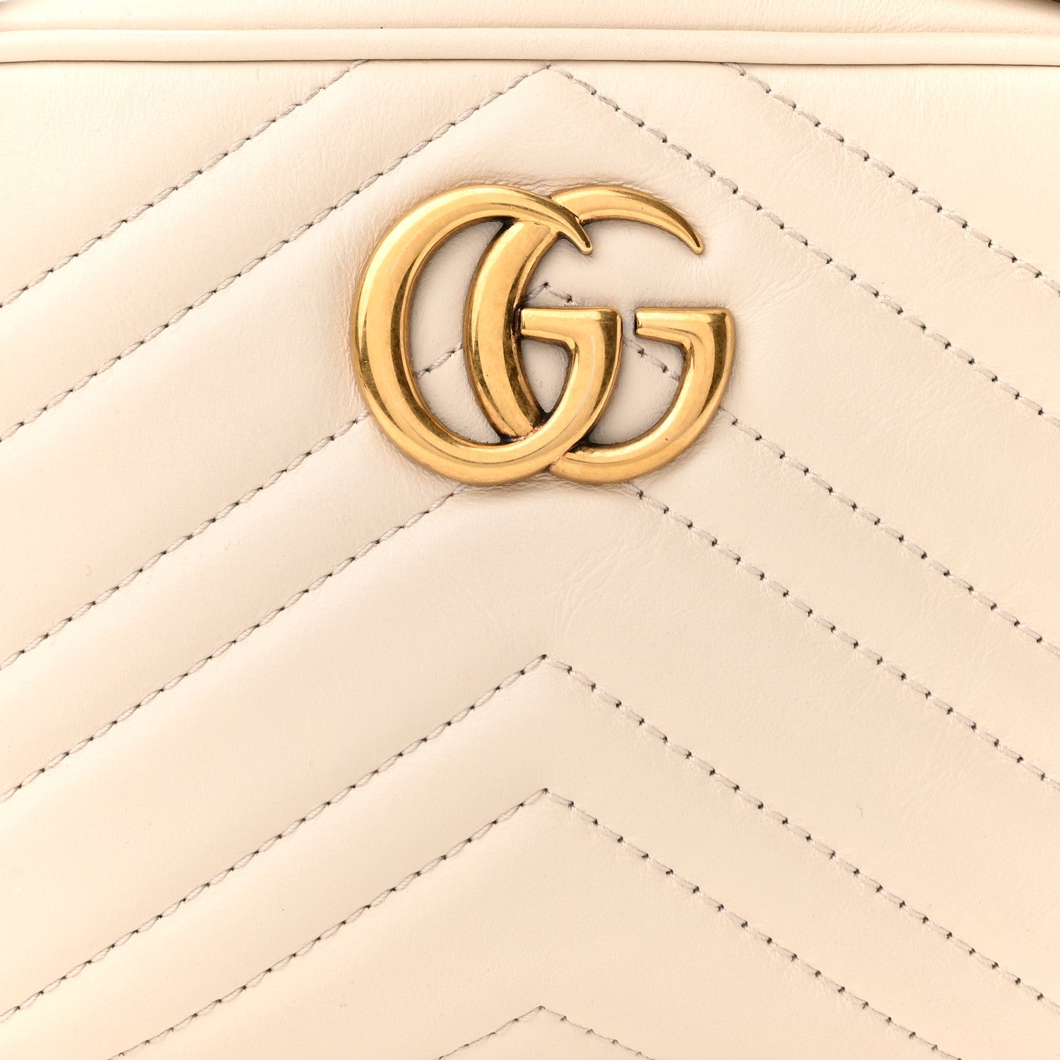 Gucci Calfskin Matelasse Mini GG Marmont Chain Shoulder Bag White 8 of 12