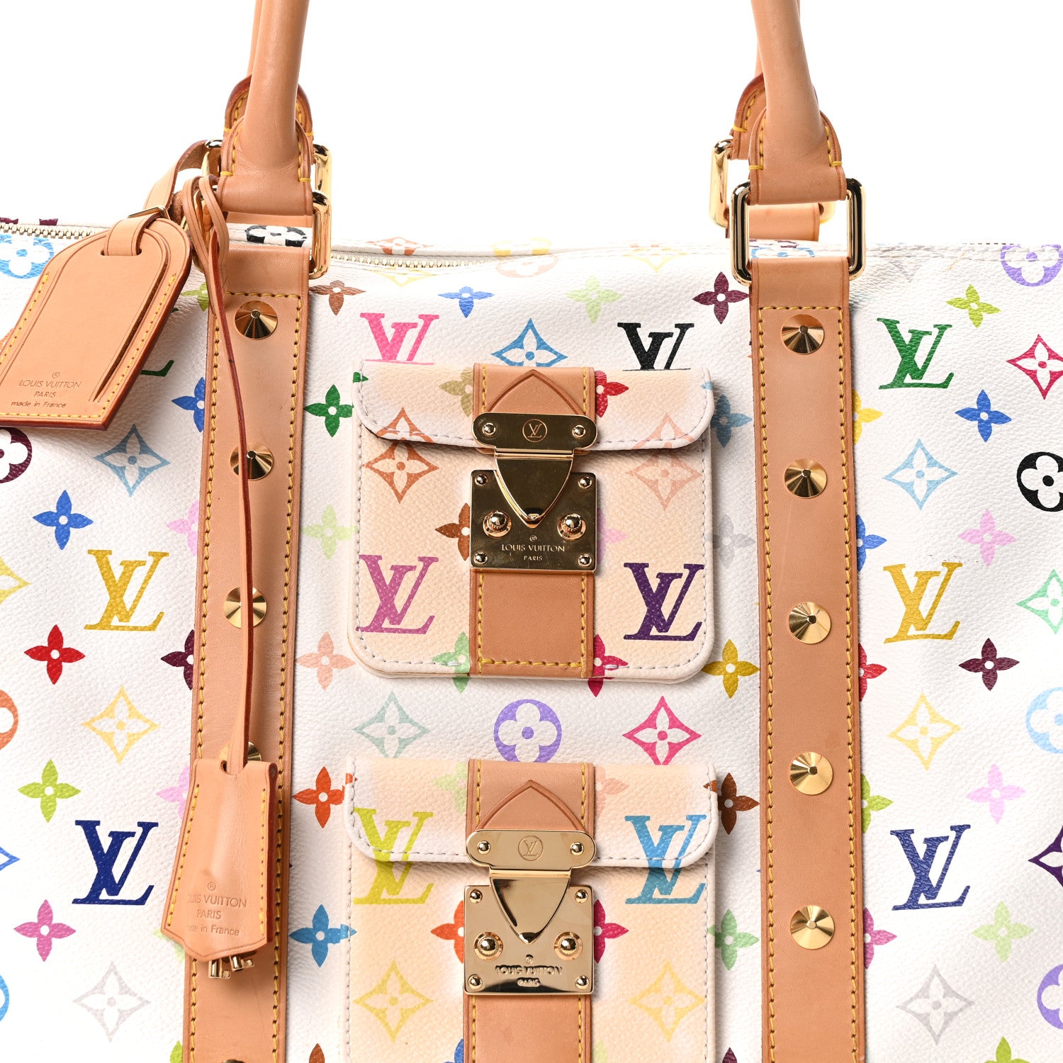 Louis Vuitton Monogram Multicolor Keepall 45 White 7 of 9