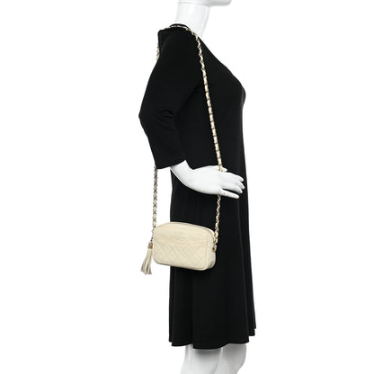 Chanel Caviar Quilted Mini Coco Tassel Camera Case White 2 of 11