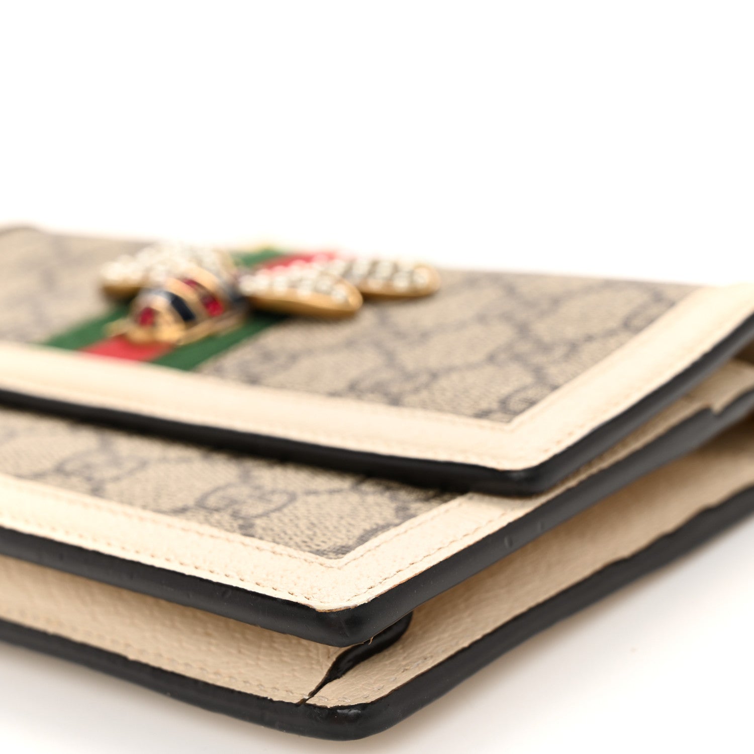 Gucci GG Supreme Monogram Web Queen Margaret Chain Wallet White 9 of 9