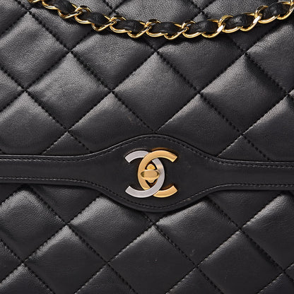 Chanel Lambskin Quilted Medium Double Flap Bag Black 7 of 19