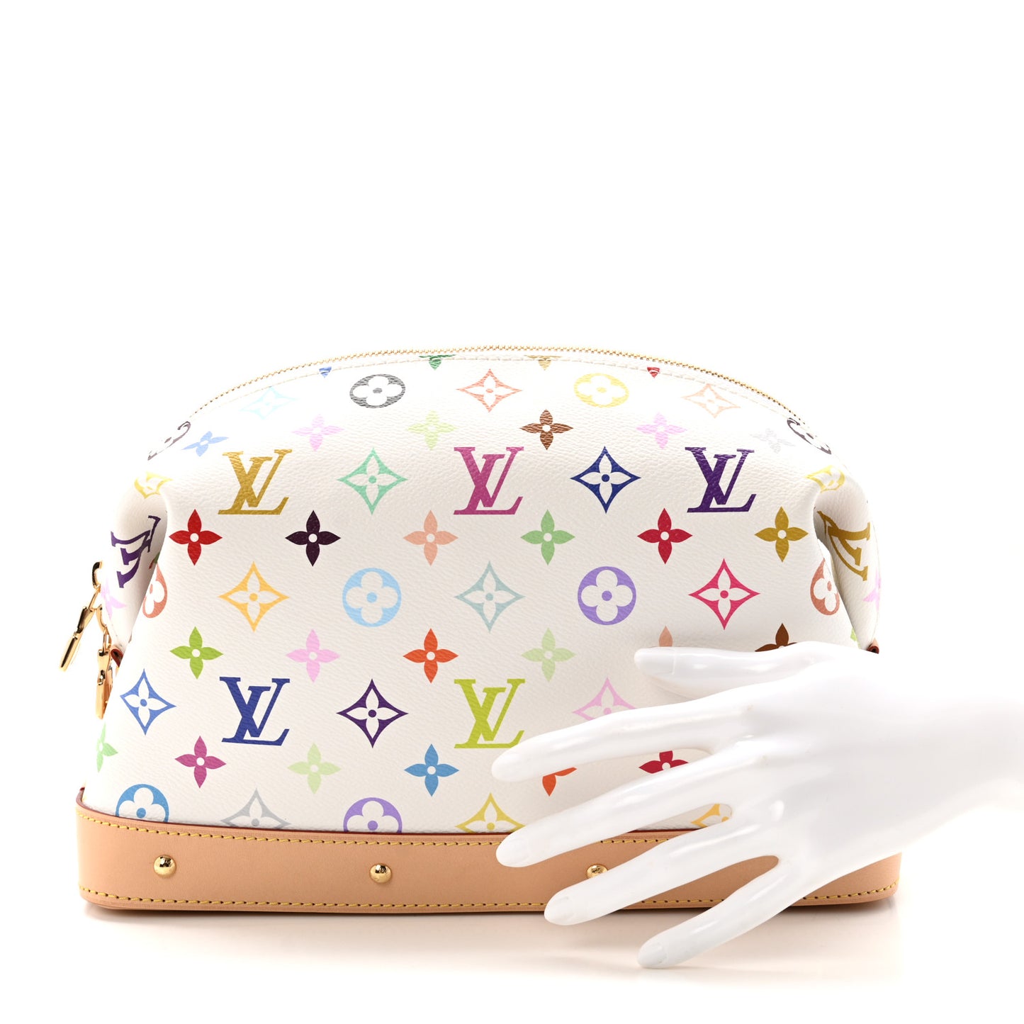 LV x TM Monogram Multicolor Cosmetic Pouch GM White