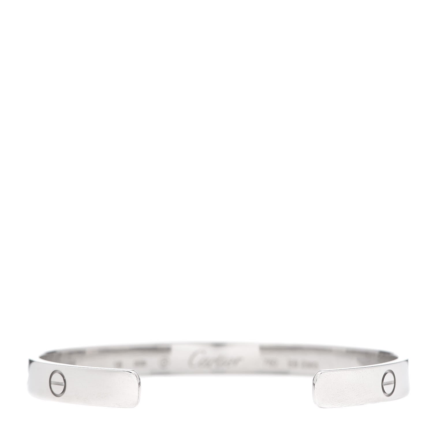Cartier 18K White Gold LOVE Cuff Bracelet 18 3 of 4