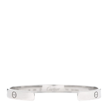 Cartier 18K White Gold LOVE Cuff Bracelet 18 3 of 4