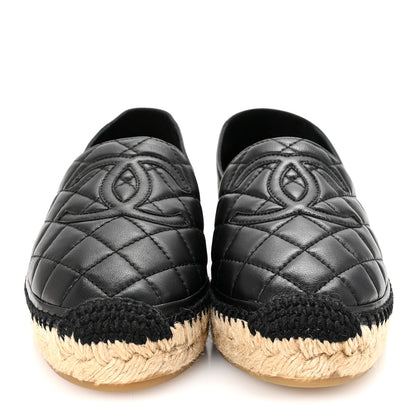 Chanel Lambskin Quilted CC Espadrilles 36 Black 3 of 10