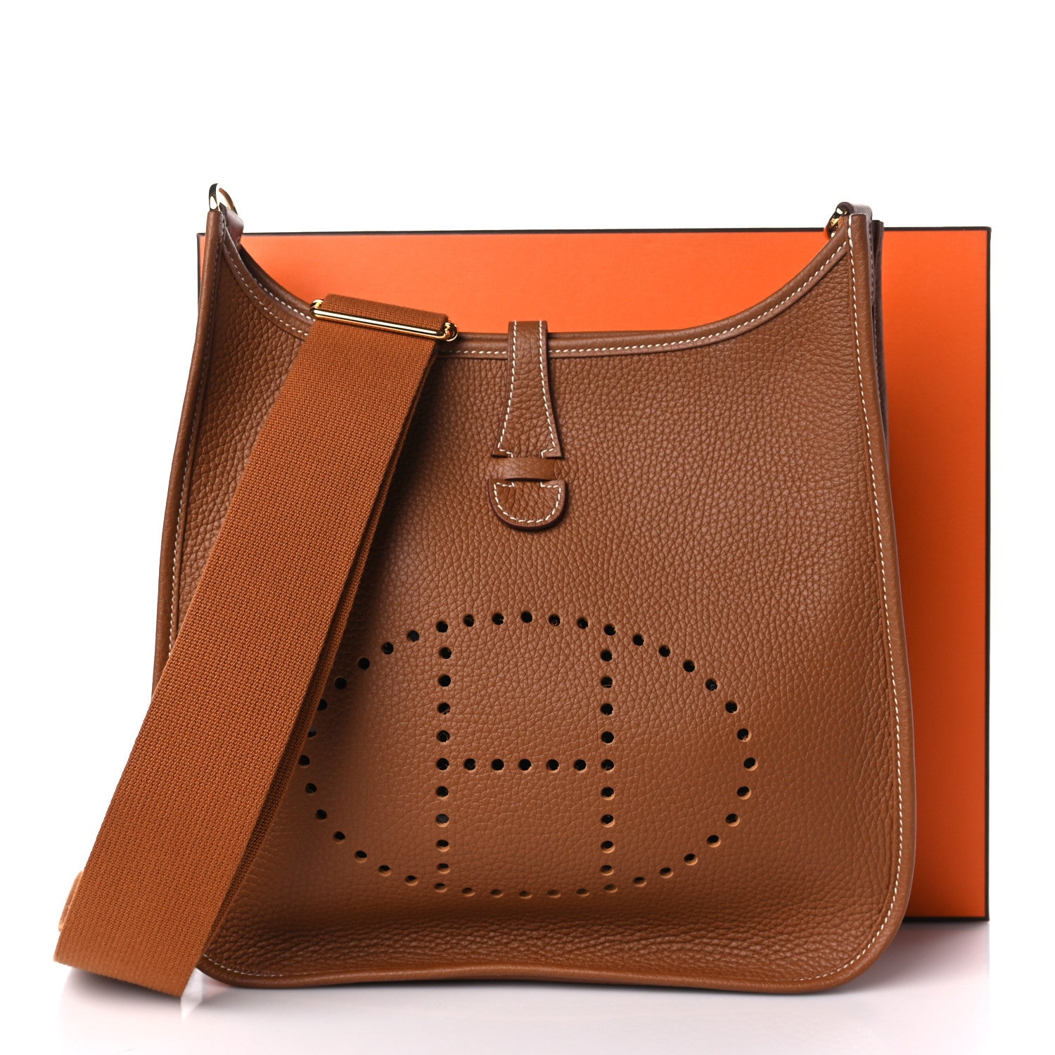 Hermes Taurillon Clemence Evelyne III PM Gold 10 of 10