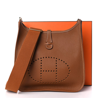 Hermes Taurillon Clemence Evelyne III PM Gold 10 of 10