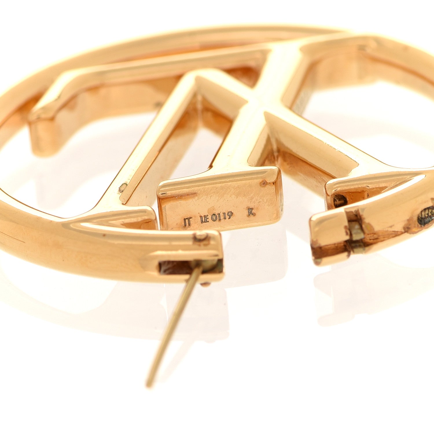 Louis Vuitton Metal Louise Hoop Earrings Gold 4 of 4