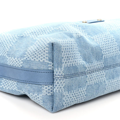 Louis Vuitton Damier Denim Vagabond Hobo Blue 8 of 9