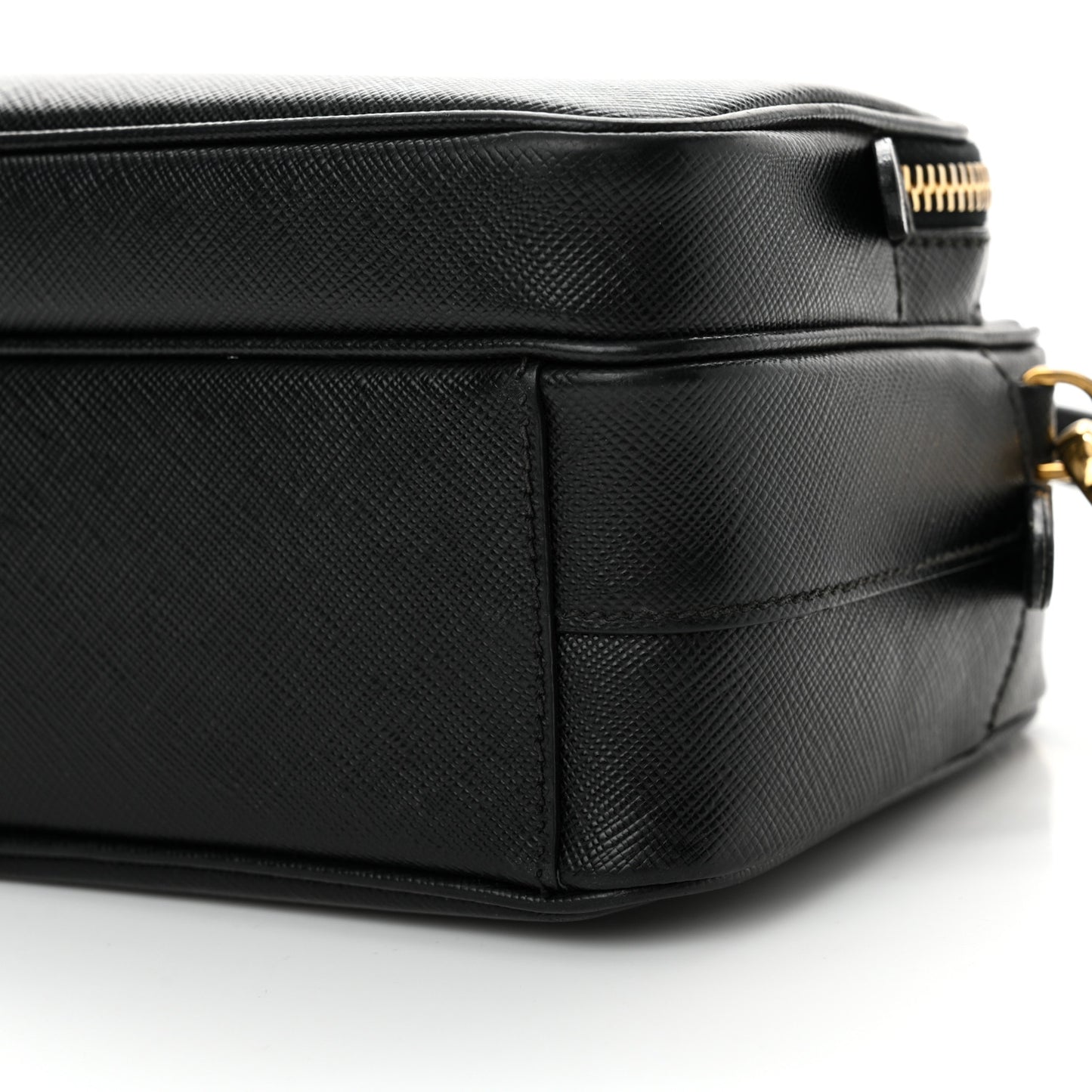 Saffiano Lux Camera Case Crossbody Bag Black