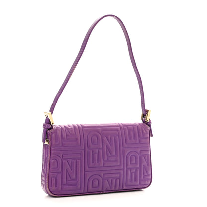 Fendi Nappa Logo Embossed Mini Baguette Purple 3 of 15