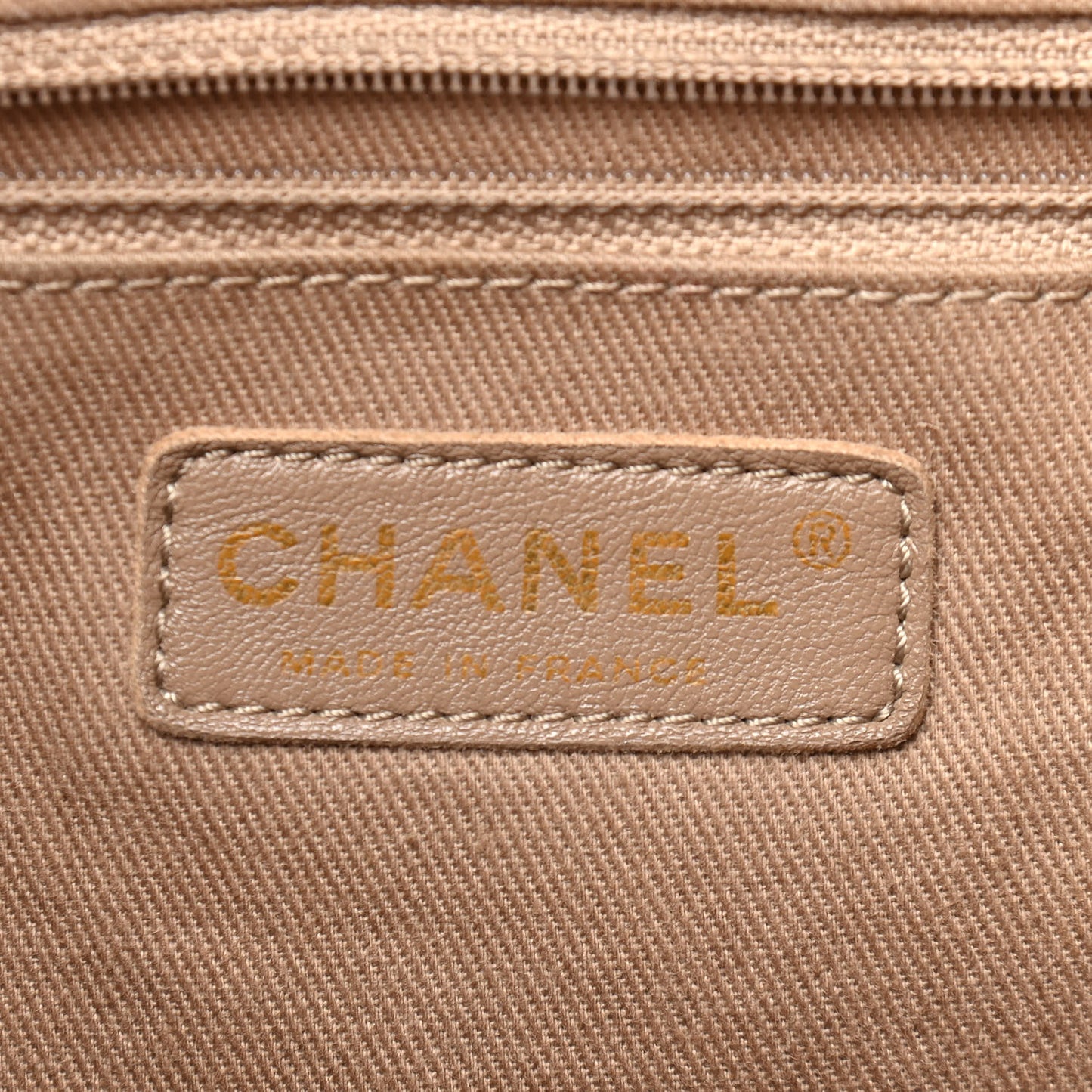 Crumpled Grained Calfskin Large Coco Pleats Tote Beige